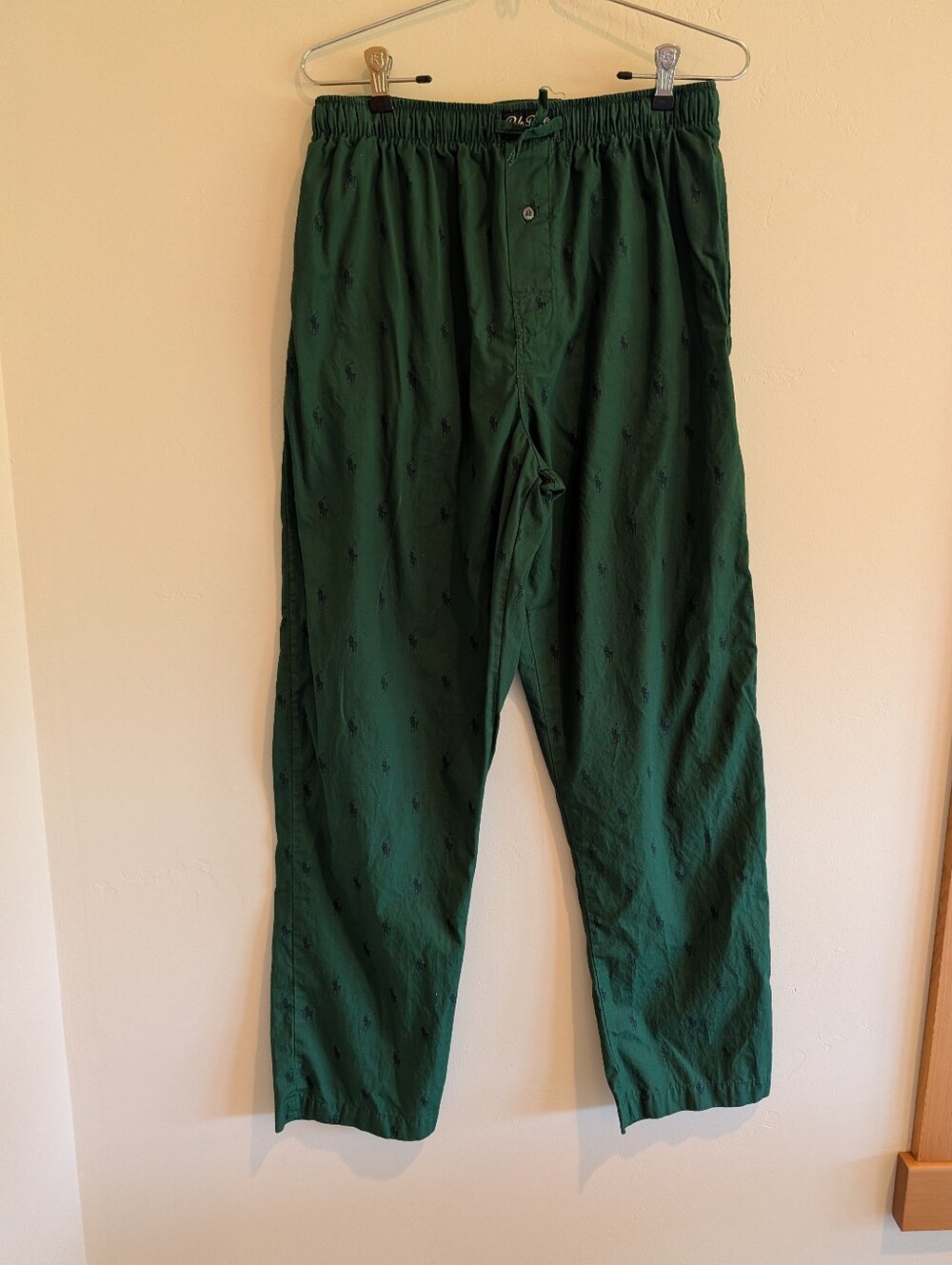 POLO Ralph Lauren AOP Pony Green Navy Pajama Pants Men's Medium Cotton